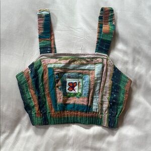 Kimchi Blue Multicolor Patchwork Crop Top